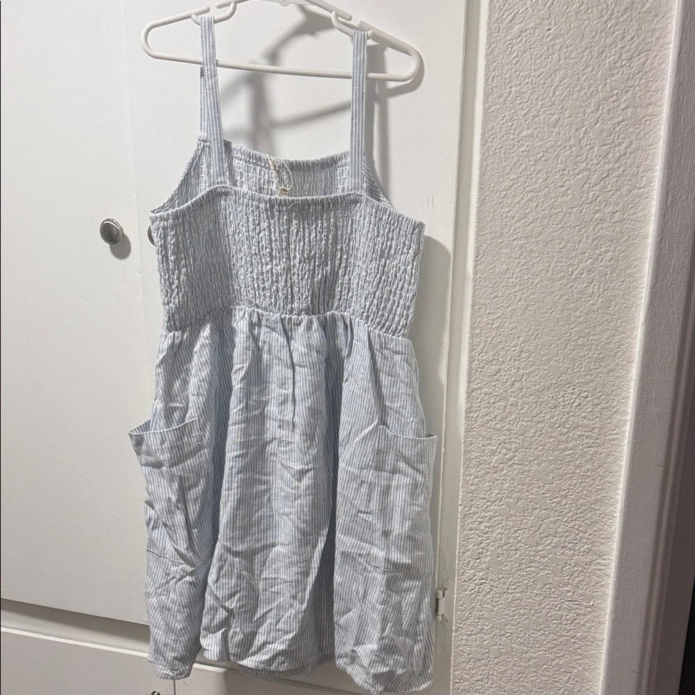 Copper Key Light Blue Striped Casual Dress - Picture 2 of 5